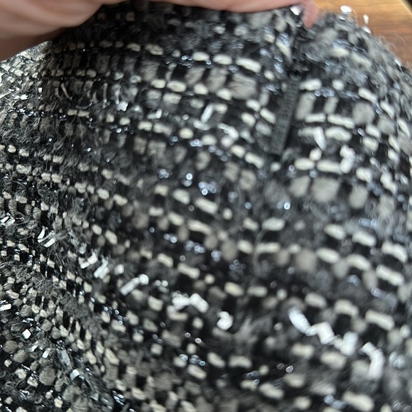 Tory Burch Ada Tweed Grey Metallic Thread Mini Skirt Sz6 - Picture 14 of 14